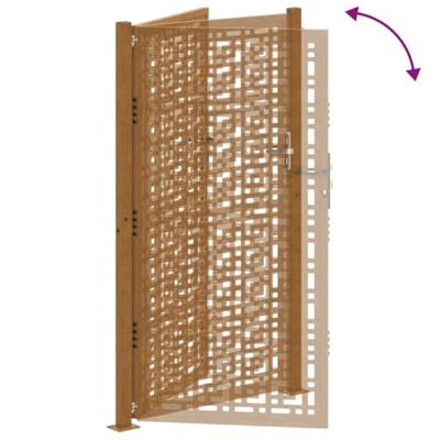 Poort met kruisontwerp 105x180 cm weervast staal Poort met kruisontwerp 105x180 cm weervast staal