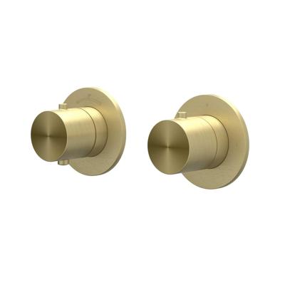 Afbouwdeel IVY Concord Inbouwthermostaat 2-weg Stop-Omstel Symmetry Met Rond Rozet RVS316 Geborsteld Mat Goud PVD Afbouwdeel IVY Concord Inbouwthermostaat 2-weg Stop-Omstel Symmetry Met Rond Rozet RVS316 Geborsteld Mat Goud PVD