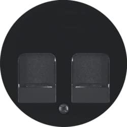 Berker centraalplaat computeraansluiting 2XRJ45 R1-R3 zwart 11812045