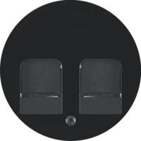 Berker centraalplaat computeraansluiting 2XRJ45 R1-R3 zwart 11812045 - thumbnail