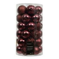 Kerstballen kunststof d6 cm maroon 37 st Decoris - Decoris - thumbnail