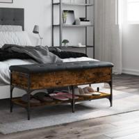 Schoenenbank 102x42x45 cm bewerkt hout gerookt eikenkleurig - thumbnail