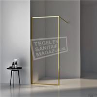 Inloopdouche BWS Recta 120x200 cm 8mm NANO Glas Geborsteld Messing Goud - thumbnail