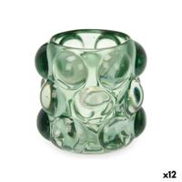 Kaarshouder Microbolletjes Groen Kristal 8,4 x 9 x 8,4 cm (12 Stuks) - thumbnail