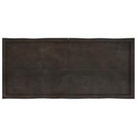 Tafelblad natuurlijke rand 140x60x(2-4)cm eikenhout donkerbruin - thumbnail