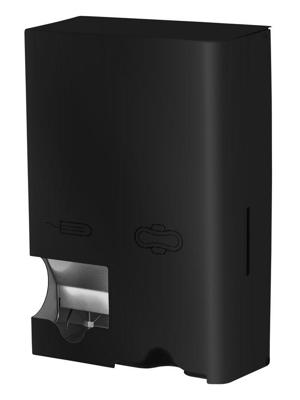 Mediqo-line MediQo-Line dispenser klein voor maandverband en tampons - RVS/zwart Mediqo-line MediQo-Line dispenser klein voor maandverband en tampons - RVS/zwart