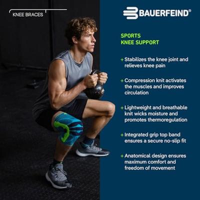 Bauerfeind Sports Knee Support Kniebrace - XS - Universeel - Blauw