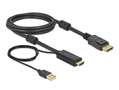 Delock 85964 DisplayPort-kabel DisplayPort / HDMI / USB Aansluitkabel HDMI-A-stekker, USB-A stekker, DisplayPort-stekker 2 m Zwart Vergulde steekcontacten, 4K Delock 85964 DisplayPort-kabel DisplayPort / HDMI / USB Aansluitkabel HDMI-A-stekker, USB-A stekker, DisplayPort-stekker 2 m Zwart Vergulde steekcontacten, 4K