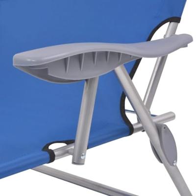 Ligbed met luifel staal blauw - thumbnail