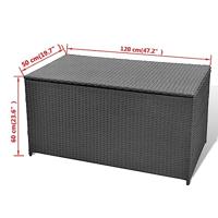Tuinbox 120x50x60 cm poly rattan zwart - thumbnail