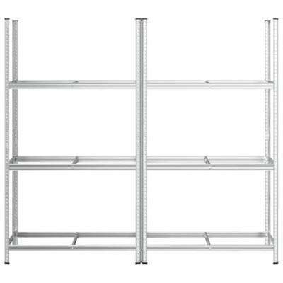 VidaXL 3-laags bandenrekken 2 st 110x40x200 cm staal zilverkleurig