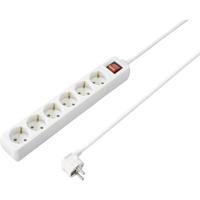 Sygonix SY-4891004 Stekkerdoos met schakelaar 6-voudig Wit Randaarde stekker 1 stuk(s) - thumbnail