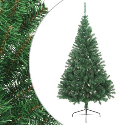VidaXL Kunstkerstboom met standaard half 210 cm pvc groen