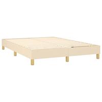 Boxspring met matras stof crèmekleurig 140x190 cm - thumbnail