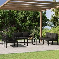 7-delige Loungeset met kussens aluminium antracietkleurig - thumbnail