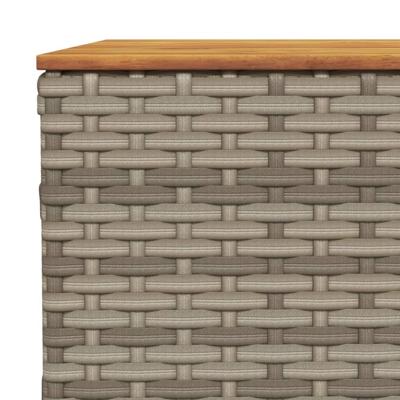 7-delige Loungeset met kussens poly rattan grijs - thumbnail