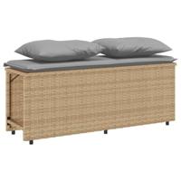 3-delige Tuinset met kussens poly rattan beige - thumbnail