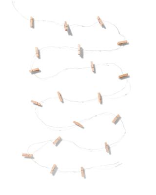 HEMA Lichtsnoer 3.25m met 20 lampjes en 19 clipjes glitter