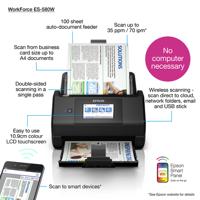 Epson Scanner WorkForce ES-580W Documentscanner A4 600 x 600 dpi 35 pag./min. USB-A 3.2 Gen 1, WiFi 4 (IEEE 802.11 n/g/b/a) - thumbnail