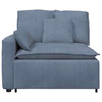 Modulaire bank Armleuning eindmodule met kussens 100 cm blauw - thumbnail