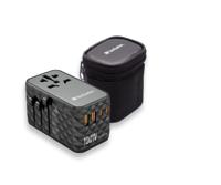 Verbatim GaN universele reisadapter UTA‑06 100 W, stekkeradapter met 2 USB‑A en 2 USB-C poorten, snellader voor laptop, mobiele telefoon, camera en co, reisstekker wereldwijd inzetbaar, 100-250 V - thumbnail
