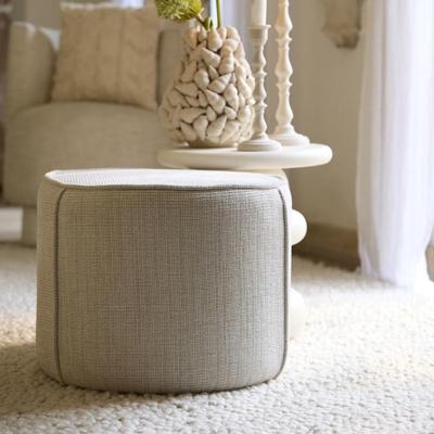 Light & Living Poef 'Domoni' Chenille, kleur Beige