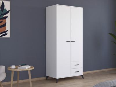 Kledingkast LUCIANI 2 deuren 2 lades wit Kledingkast LUCIANI 2 deuren 2 lades wit