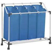 VidaXL Wassorteerder met 4 zakken staal blauw - thumbnail