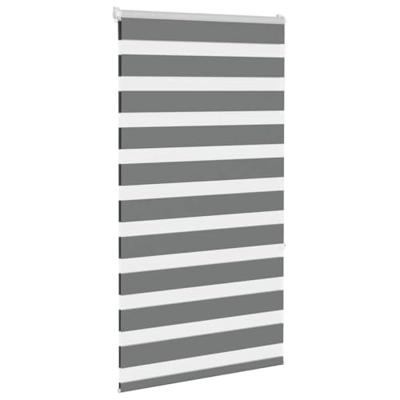 VidaXL Zebra rolgordijn 75x150 cm stofbreedte 70,9 cm donkergrijs VidaXL Zebra rolgordijn 75x150 cm stofbreedte 70,9 cm donkergrijs