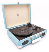 GPO SOHOBLU - Retro platenspeler - kofferplatenspeler - met ingebouwde speakers - lichtblauw - thumbnail