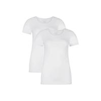 2-pak bamboe ondershirts dames - Korte mouw - Kate - T-shirt bamboe ronde hals - M - Wit - M - thumbnail