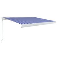 Luifel handmatig 350x250 cm blauw en wit - thumbnail