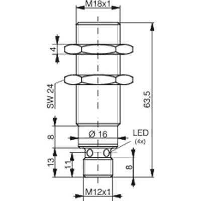 Contrinex Inductieve naderingsschakelaar M18 Vlak PNP DW-AS-603-M18-002 Contrinex Inductieve naderingsschakelaar M18 Vlak PNP DW-AS-603-M18-002
