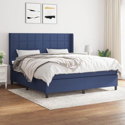 Boxspring met matras stof blauw 180x200 cm