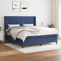 Boxspring met matras stof blauw 180x200 cm - thumbnail