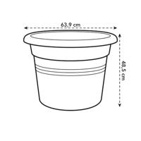 Elho Green Basics Cilinder 65 bloembak - Zwart - Ø 64 x H 49 cm - buiten - 100% gerecycled - thumbnail