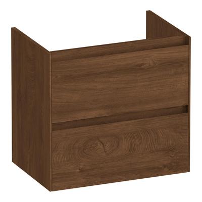 Brauer Inspire - Onderkast Ondiep - 60 cm - met 2 Softclose Lades Greeploos en 1 Sifon Uitsparing - Forest Cacao