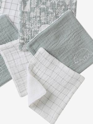 Set van 6 washandjes grijsblauw Set van 6 washandjes grijsblauw