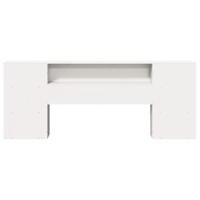 Hoofdbord met opbergruimte 200 cm massief grenenhout wit - thumbnail