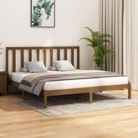 Bedframe massief grenenhout honingbruin 200x200 cm - thumbnail