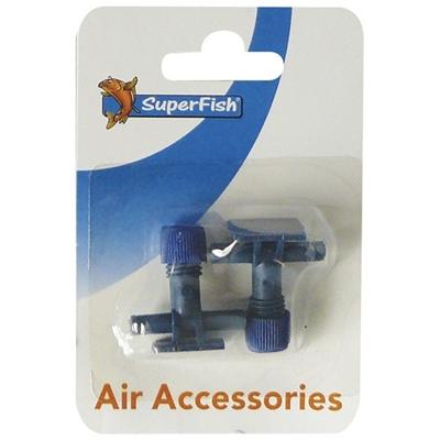 Superfish Luchtslang Kraan 2-pack - Precieze Luchtstroomregeling voor 4/6 mm Vijverslang, Eenvoudig & Duurzaam - thumbnail