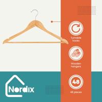 Nordix Kledinghangers Set 48 stuks Hout Kleerhangers - thumbnail