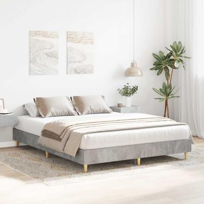 Bedframe zonder matras 140x200 cm spaanplaat betongrijs
