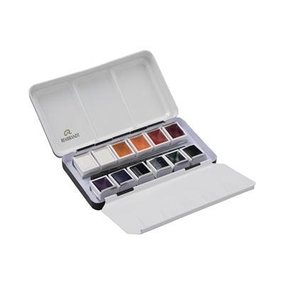 Rembrandt Aquarelverf metalen set Dekwit Mengkleuren - 12 napjes + penseel