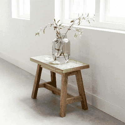 MUST Living Krukje 'Herringbone' Teakhout, 60cm