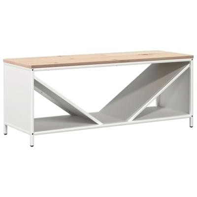 Brandhoutrek met houten blad 100,5x35,5x40 cm wit