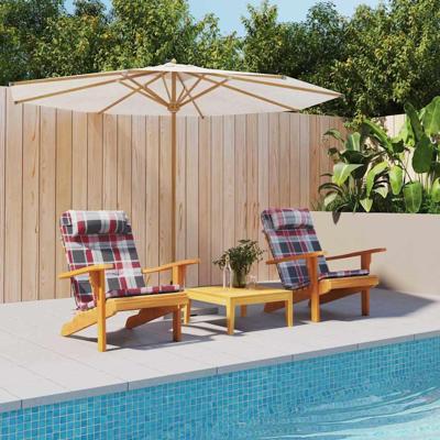 Stoelkussen 2 pcs Rood ruitpatroon 58 x 77 x 4.5 cm Oxford stof