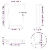 Eettafelpoten 2 st V-vormig 70x(72-73,3) cm staal zwart - thumbnail