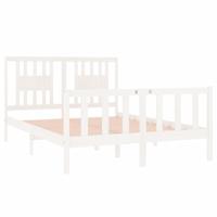 Bedframe massief hout wit 135x190 cm - thumbnail