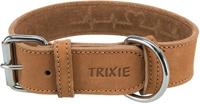 TRIXIE RUSTIC VETLEER HALSBAND HOND HEARTBEAT BRUIN 34-40X3 CM - thumbnail